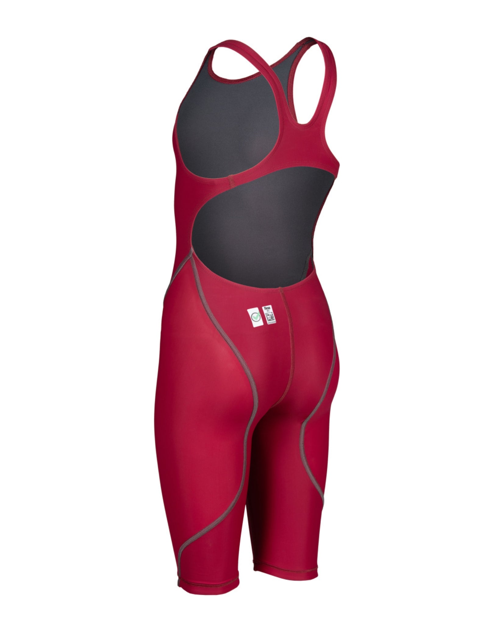 Girls Powerskin ST NEXT Open Back Swimsuit - Deep Red | High-Performance Training & Competition Swimwear for Young Athletes | Perfect for Swim Meets, Practice & Beach Fun