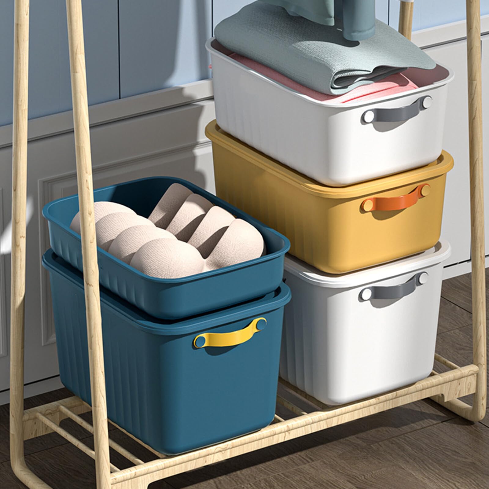 Large Capacity Storage Bins with Lids - Organize Toys, Snacks & Sundries for Dorm, Closet & Living Room | Desktop & Home Organization Solutions