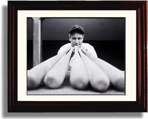 Framed Lou Gehrig - Iron Man - Iconic Baseball Photo Print - Perfect for Sports Memorabilia Collections & Man Cave Decor
