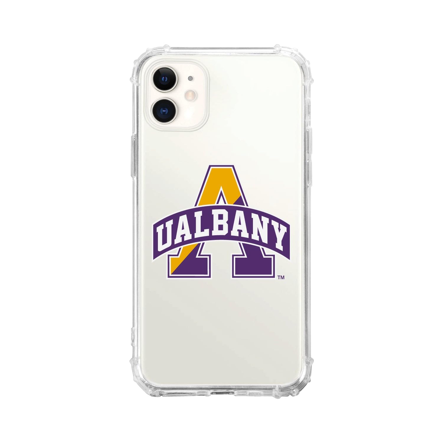 OTM Essentials Rugged Phone Case for iPhone 13 Pro Max - Shockproof Protective Cover with Reinforced Edges | Classic White Design | Perfect for University at Albany Students & Outdoor Activities
