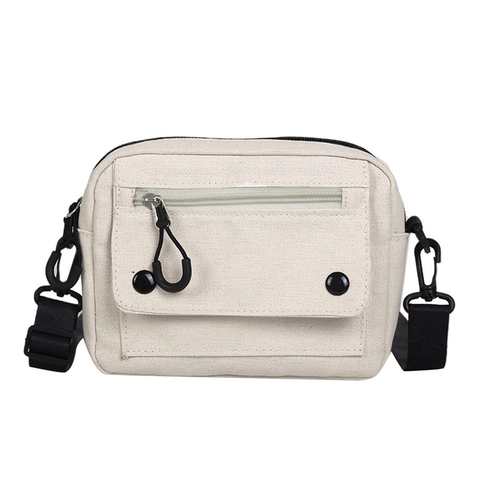 Stylish Women's Canvas Tote Bag with Color Zipper - Casual Crossbody Shoulder Bag for Outdoor, Travel, Shopping & Daily Use
