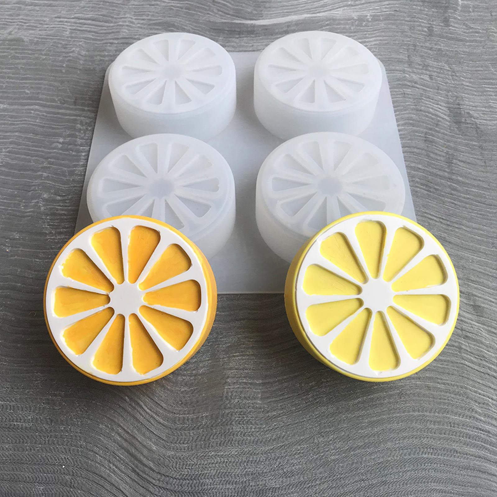 Premium Chocolate & Fondant Molds - Fruit Orange Lemon Slice Round Silicone Molds for Soap Making, Candle Crafting, Baking & Cake Decor | Aromatherapy DIY Gift Idea for Home & Party Decorations