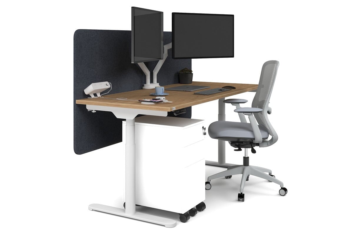Premium Adjustable Height Single Workstation Desk - 1600L x 700W Size - Ideal for Home Office, Study & Workspace Ergonomics