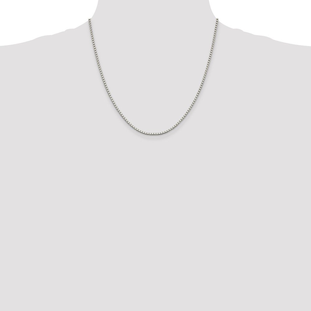 925 Sterling Silver 1.9mm Box Chain Necklace for Women & Men - Durable Lobster Clasp Jewelry for Everyday Wear, Gifts & Special Occasions