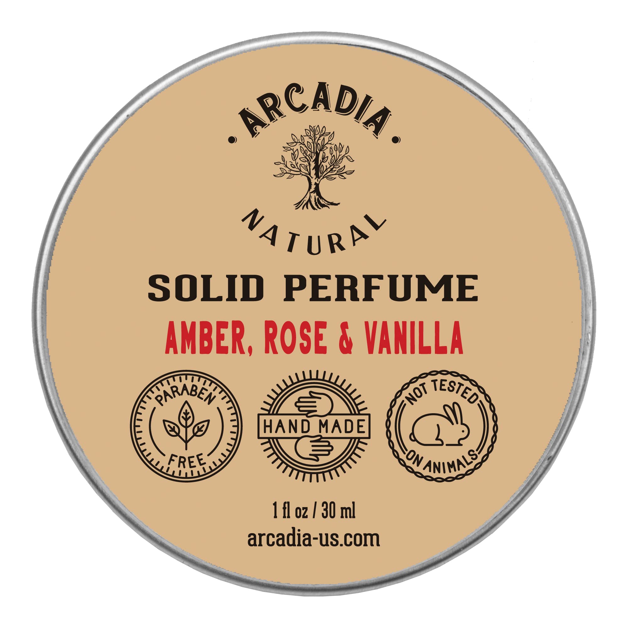 Natural Amber Rose Vanilla Vegan Perfume - Handcrafted with Essential Oils & Butters, Alcohol-Free Fragrance for Women | Perfect for Daily Wear, Date Nights & Special Occasions