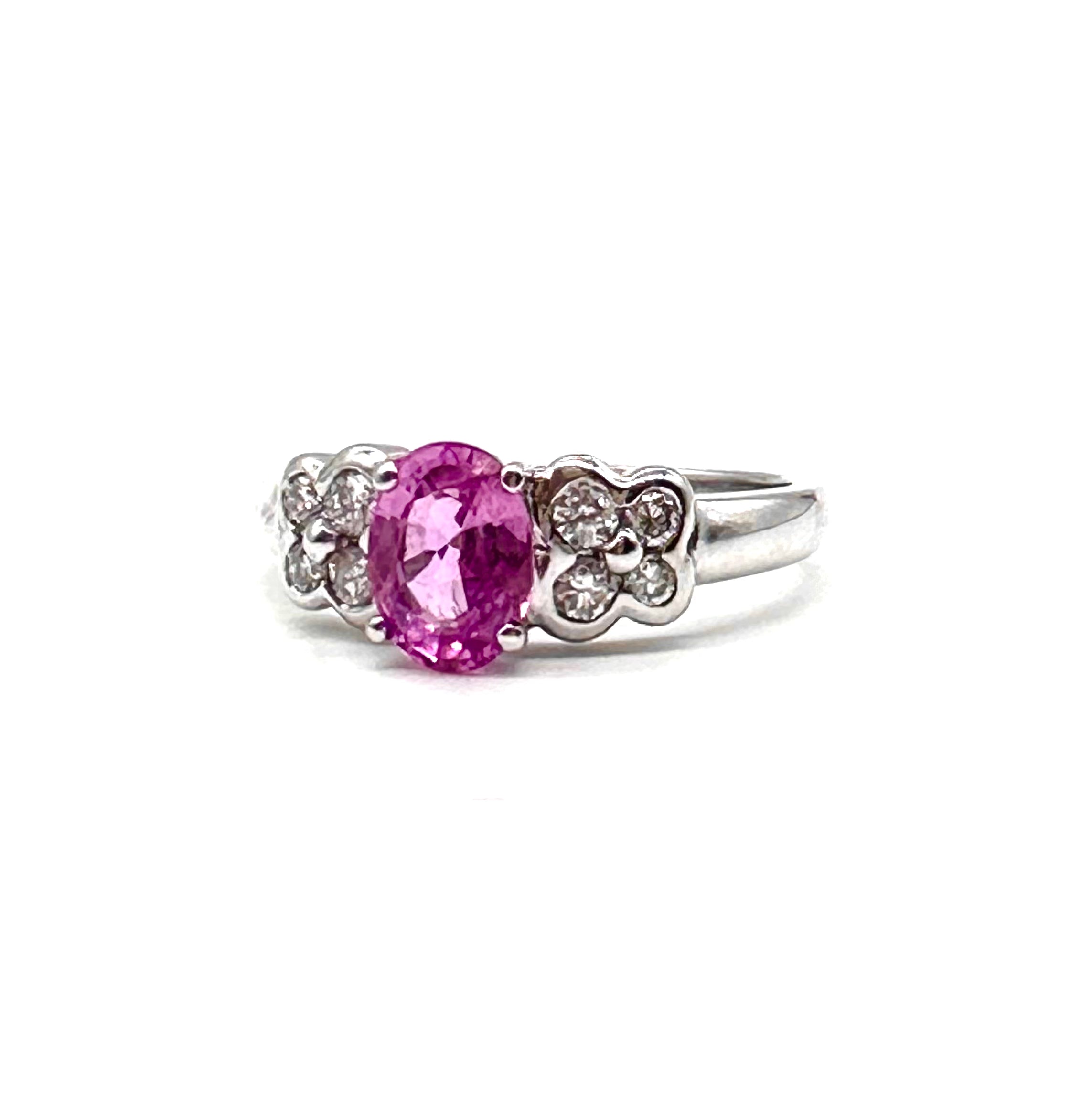 Exquisite Pink Sapphire and Diamond Ring for Women | 14K Gold Engagement & Wedding Band | Elegant Jewelry Gift for Her | Perfect for Anniversaries, Proposals & Special Occasions