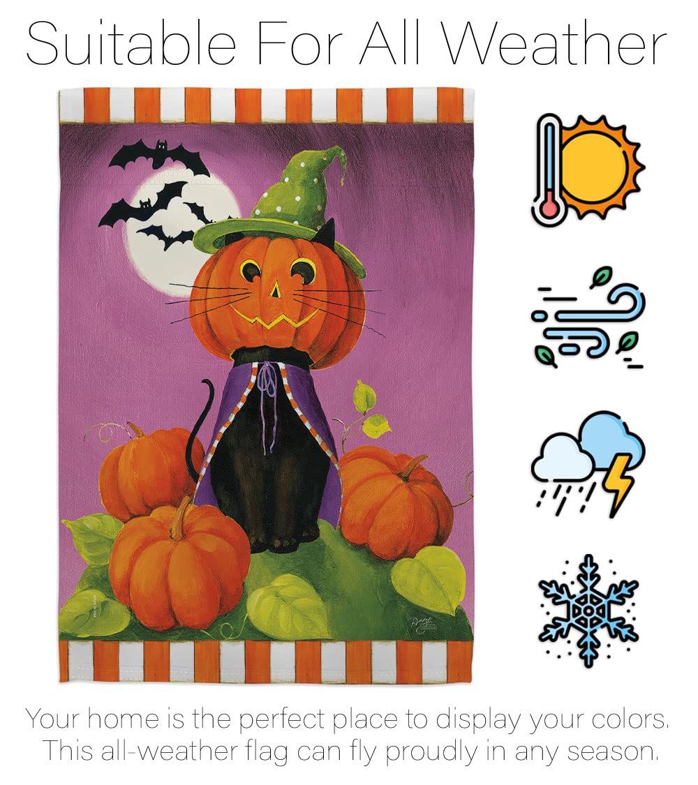 Happy Haunting Cat Garden Flag - Halloween Decor for Yard & Home