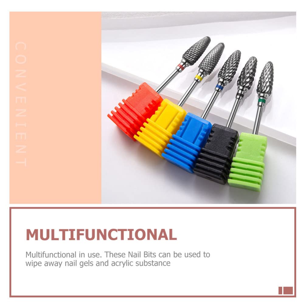 Lurrose Professional Electric Nail Drill Bits Set - Metal Manicure Grinding Tips for Nail Polisher & Drill Machine | Safe Salon & Home Nail Care Accessories for Acrylic, Gel & Natural Nails
