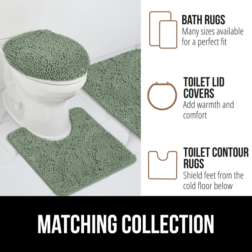 Gorilla Grip Bath Rug Mat 44x26 Inches, Super Soft Absorbent Chenille Shower Mat with Non-Slip Rubber Backing, Quick Dry Bathroom Floor Mat for Bath, Shower & Vanity Area - Machine Washable, Sage Green Home Decor