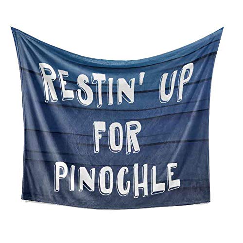 Restin' Up for Pinochle Blanket - Soft Plush Fleece Throw for Card Game Lovers, Funny Gift for Pinochle Players, 50x60 Inches - Perfect for Game Nights, Birthday Presents & Cozy Home Decor