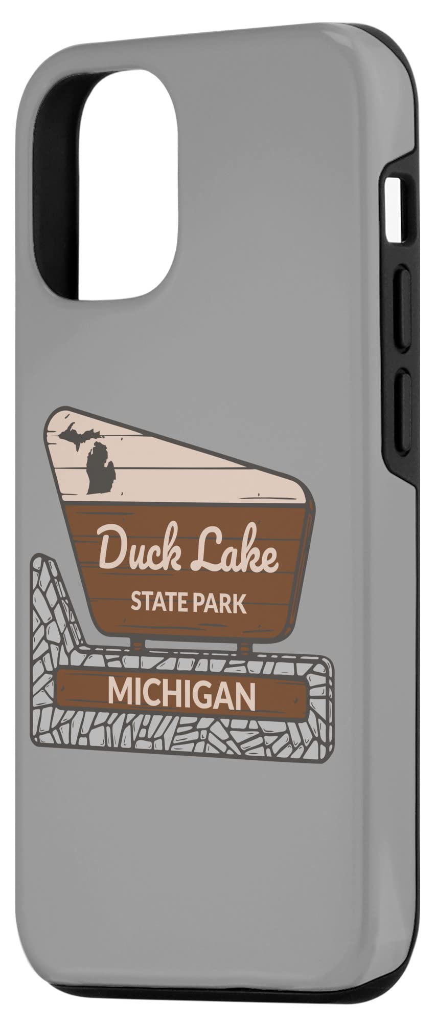 iPhone 12/12 Pro Case with Duck Lake State Park Michigan MI Welcome Sign - Perfect for Vacation & Travel, Outdoor Adventures, and Michigan Pride