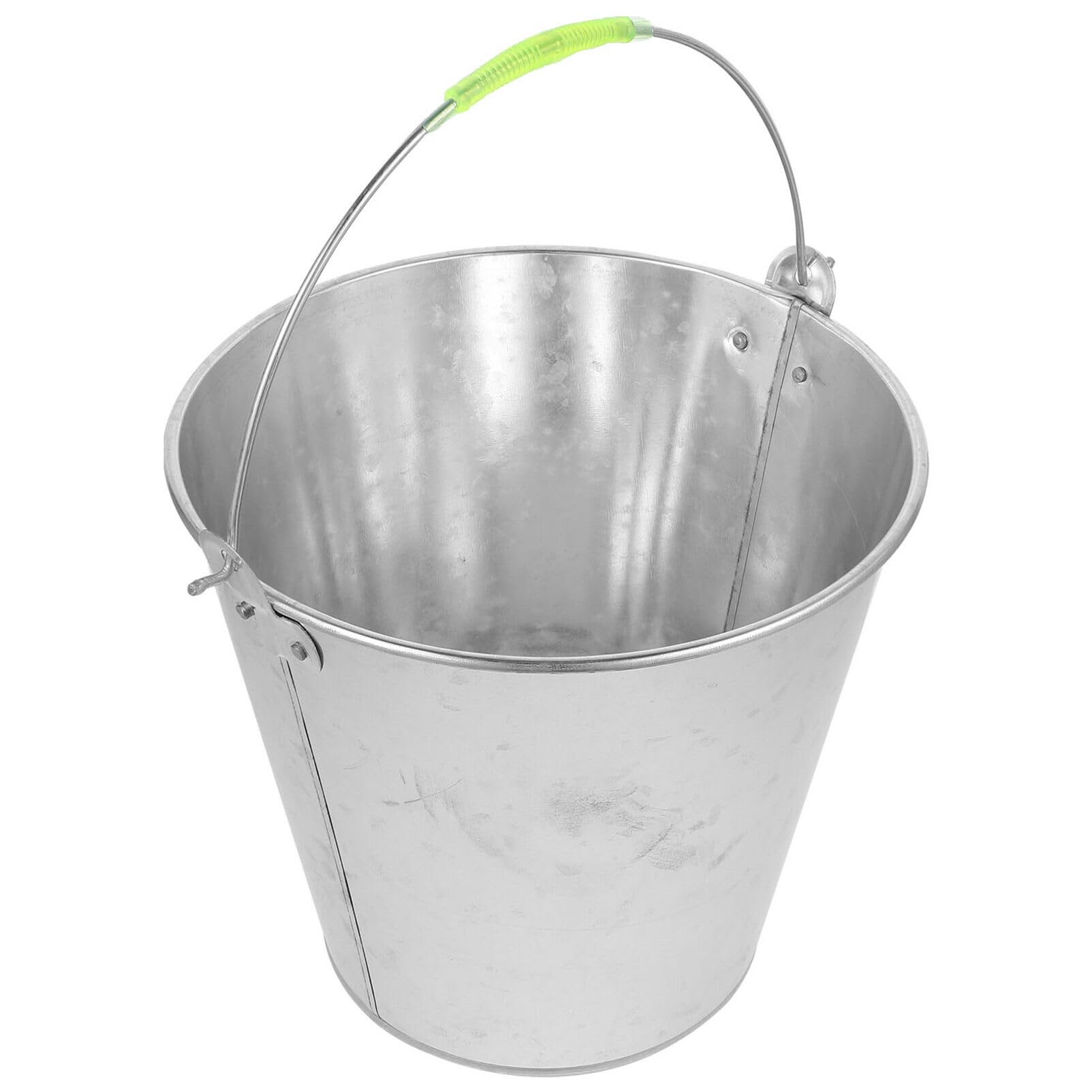 DEARMAMY Galvanized Metal Bucket - Multi-Purpose Utility Pail for Wine, Beer, Ice, Flowers, Fireplace & Outdoor Use - Rustic Decor Storage Container for Drinks, Water, Charcoal or Trash - Perfect for Parties, Camping & Home Decor
