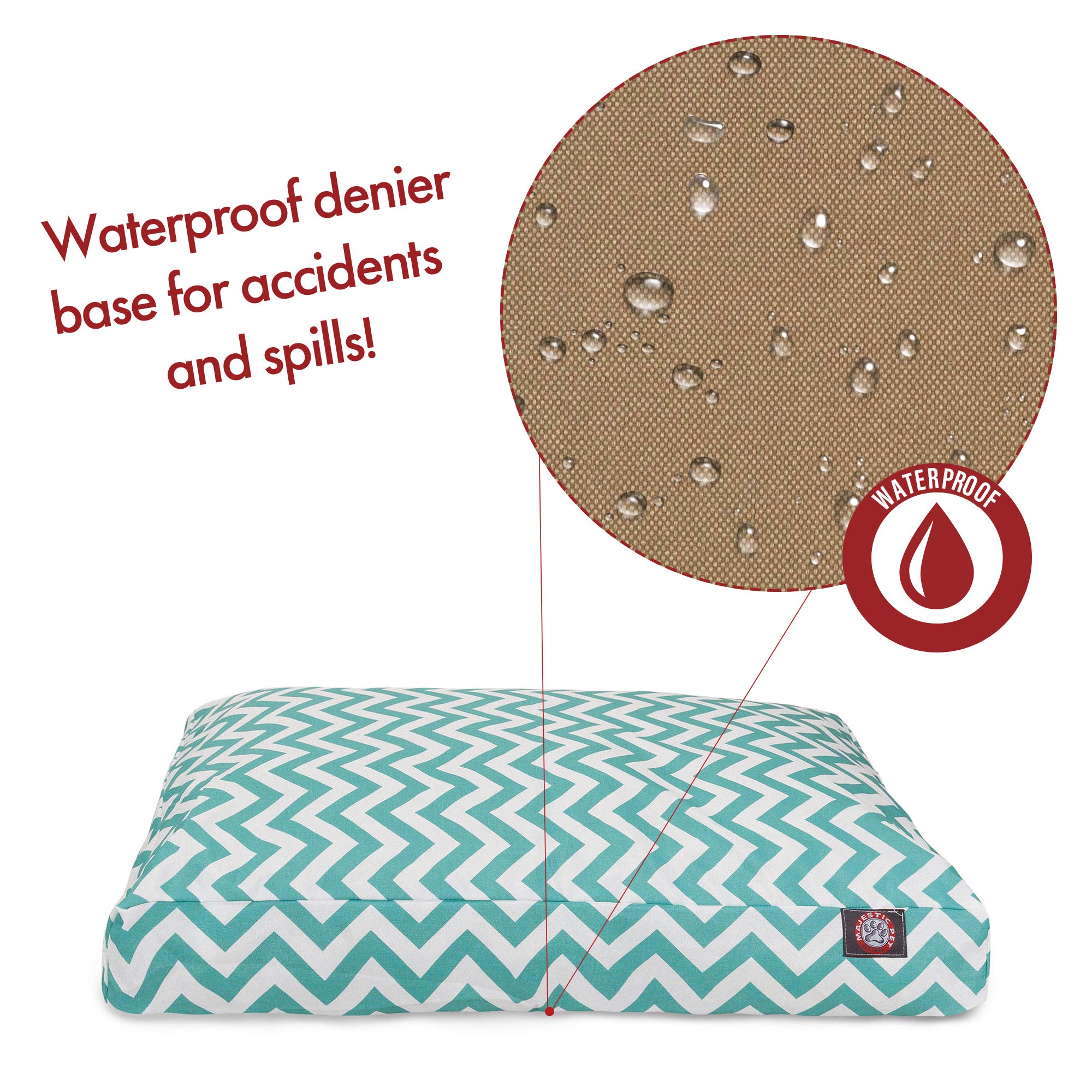 Majestic Pet Chevron Rectangle Washable Dog Bed – Non-Slip Comfortable Pet Bed with Removable Cover – Large Teal Polyester Fiber Kennel Bed for Dogs – Perfect for Crates, Sleeping & Indoor Use