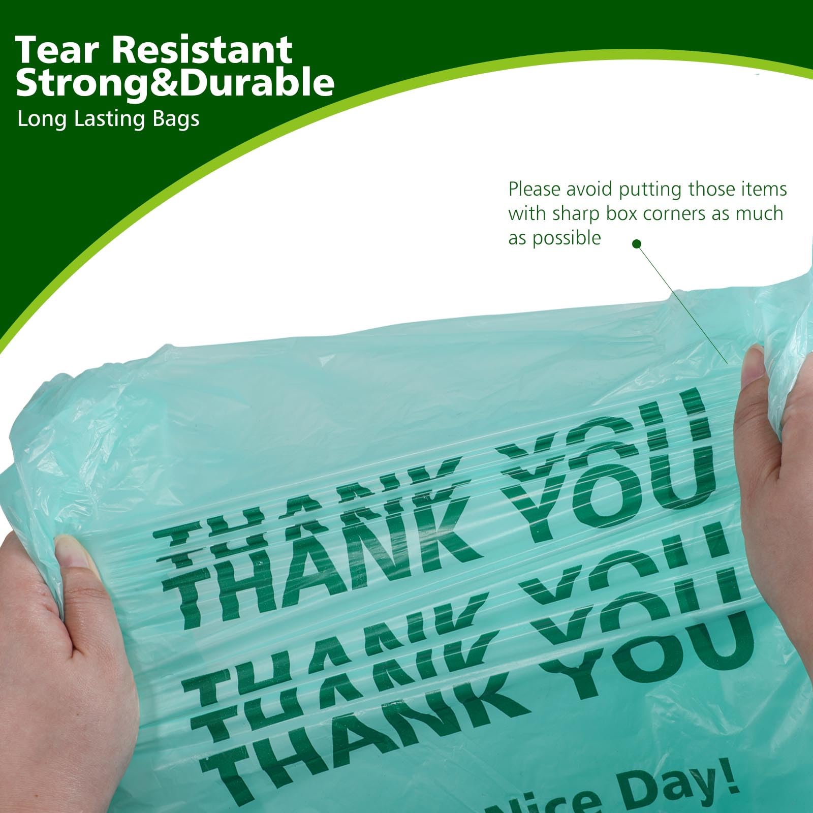 AYOTEE 350 Count Disposable Plastic Grocery Bags with Handles - Heavy Duty Shopping Bags for Supermarkets, Retail Stores & Small Businesses - Perfect for Groceries, Produce & Convenient Shopping - Ideal for Checkout Counters, Farmers Markets & Food Packaging