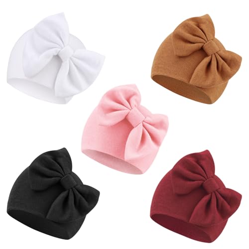 5 Pack Bow Hats/0-6 Months (Set I)