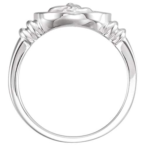 Sterling Silver 12.2mm Angel Cherub Ring - Elegant Religious Jewelry for Women, Perfect Gift for Christmas, Baptism & Special Occasions