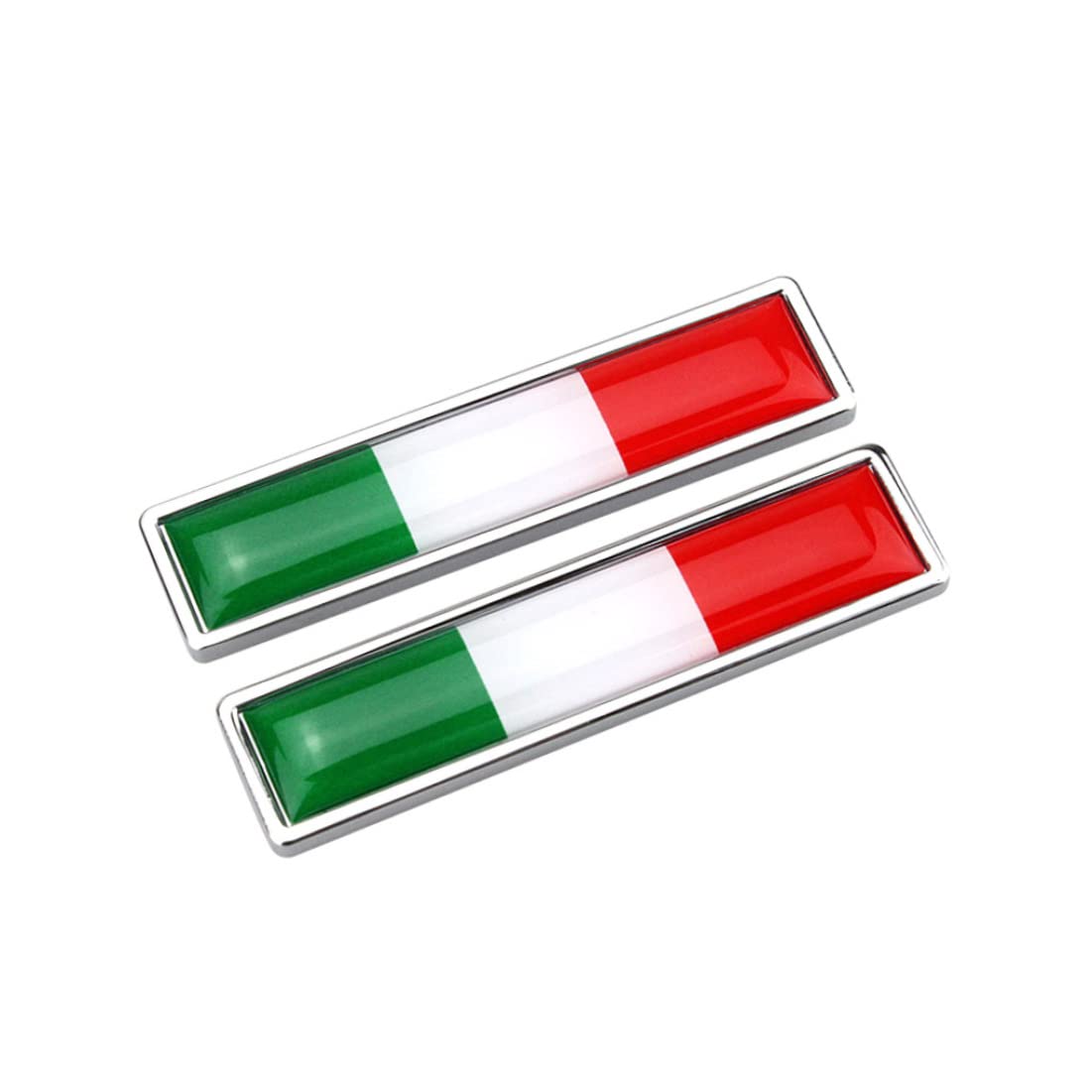 Italy Flag Metal Car Stickers - 2-Pack Durable National Flag Emblem Decals for Cars, Trucks, Motorcycles & Vehicles - Weatherproof Auto Badge for Outdoor Use on Bumpers, Windows or Laptops
