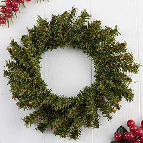 2 Pack 7 Inch Artificial Christmas Pine Wreaths - Holiday Decor for Kitchen Cabinets, Dining Chairs & Tables - Perfect for Festive Home, Office & Party Decorations