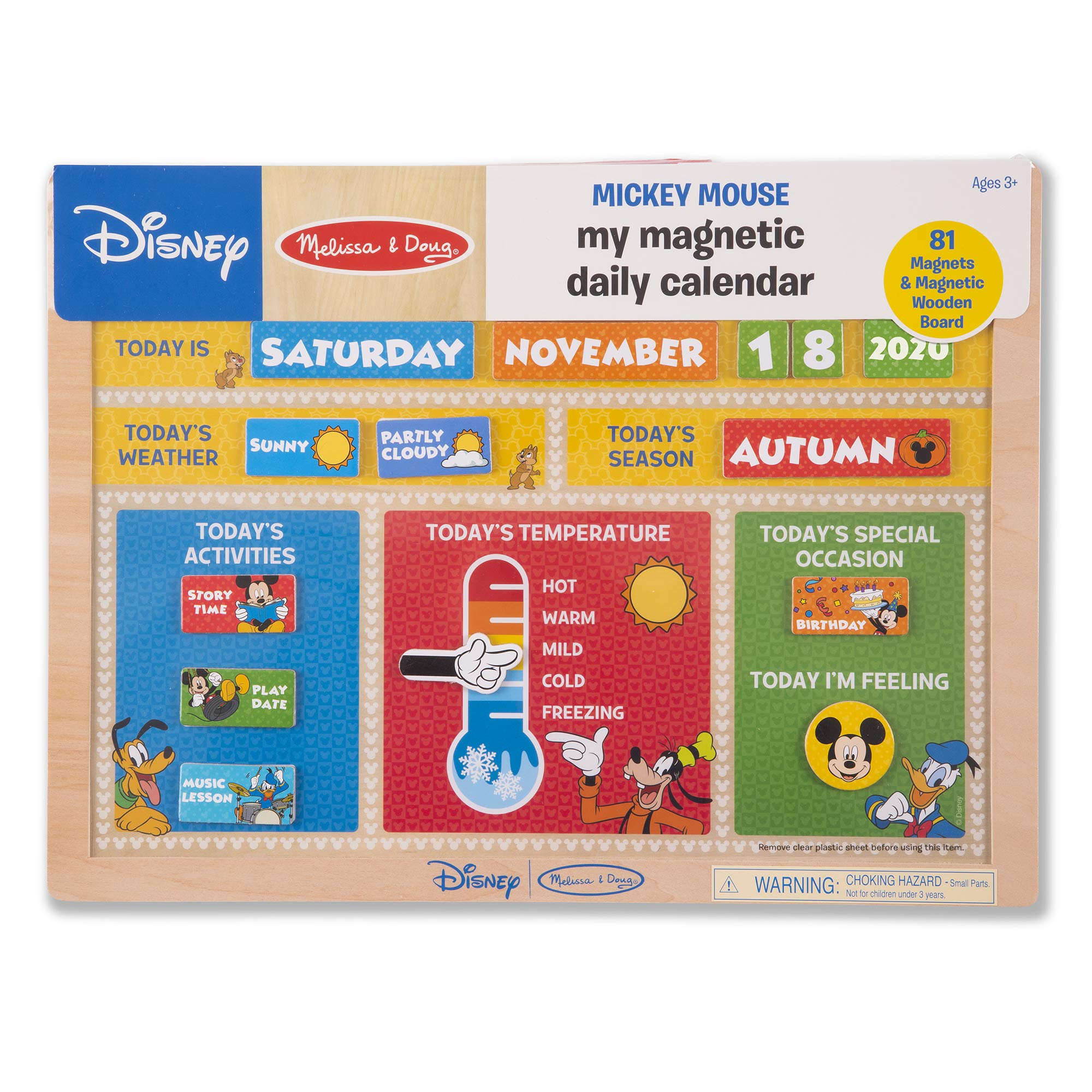 Melissa & Doug Disney Mickey Mouse Clubhouse Magnetic Daily Calendar for Kids - Fun & Educational Toy for Learning Days, Months, Weather - Perfect for Preschool Classroom & Home Playroom Organization