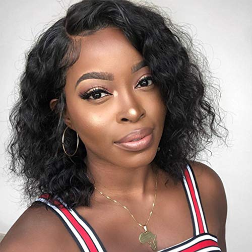 Anisah Glueless Lace Front Wigs - Brazilian Remy Human Hair Short Bob Wig with Pre-Plucked Hairline & Baby Hair for Black Women (12 Inch, Natural Black) | Perfect for Daily Wear, Parties & Protective Styling