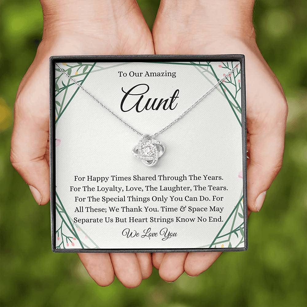 Handmade Love Knot Necklace - Personalized Aunt Gift for Birthday & Christmas