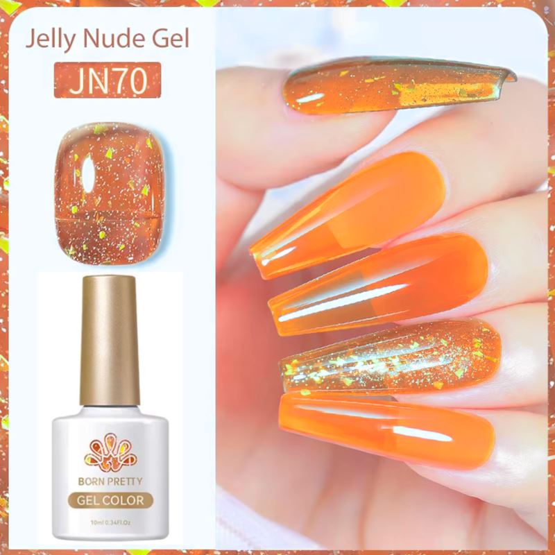 Born Pretty Jelly Nude Gel Polish - Long Lasting Soak Off UV LED Nail Polish for Salon & Home Manicure - Perfect for Weddings, Parties & Everyday Wear