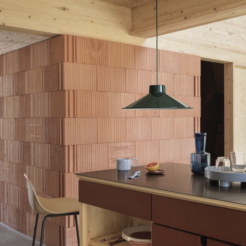 MUUTO Top Pendant Lamp - Dark Green Modern Lighting Fixture with 4 Size Options | Perfect for Dining Room, Kitchen Island & Living Room Ceiling Decor