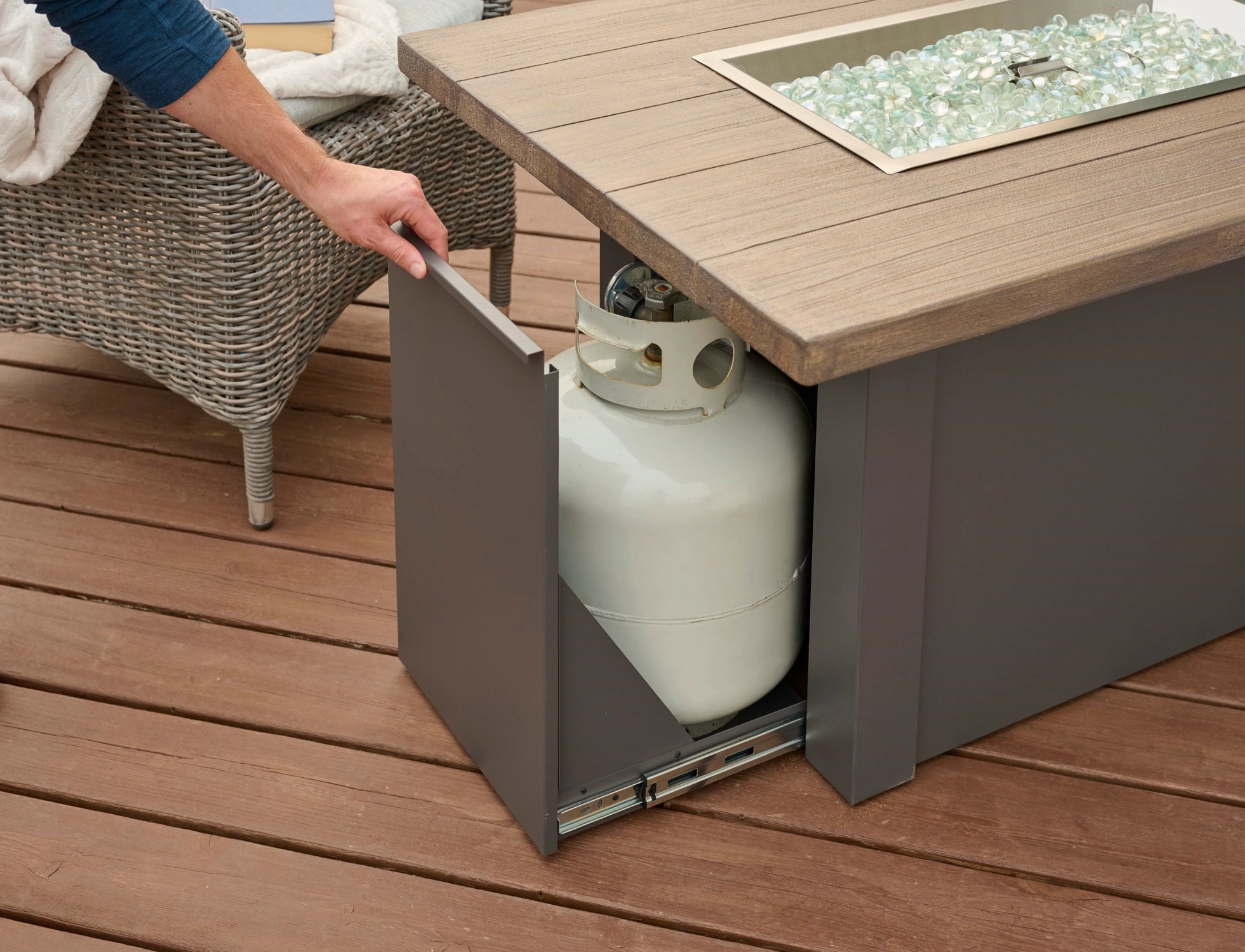Havenwood Rectangular Gas Fire Pit Table by The Outdoor Greatroom Company - Perfect for Patio, Backyard, and Outdoor Gatherings