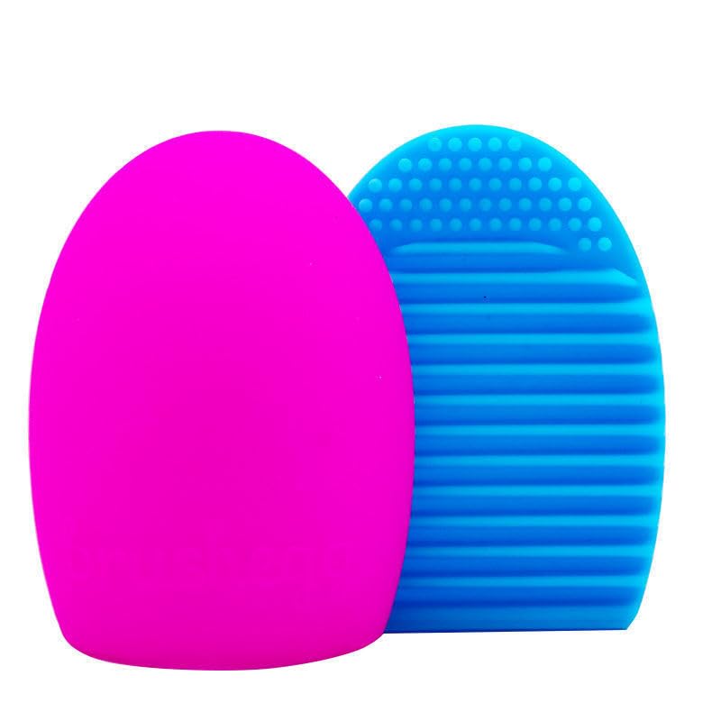 MobFest® Silicone Makeup Brush Cleaner - Reusable Cosmetic Brush Washing Scrubber Pad for Foundation, Eyeshadow & Blush Brushes - Multicolor (2 Pack, Small) - Perfect for Home & Travel Makeup Brush Cleaning