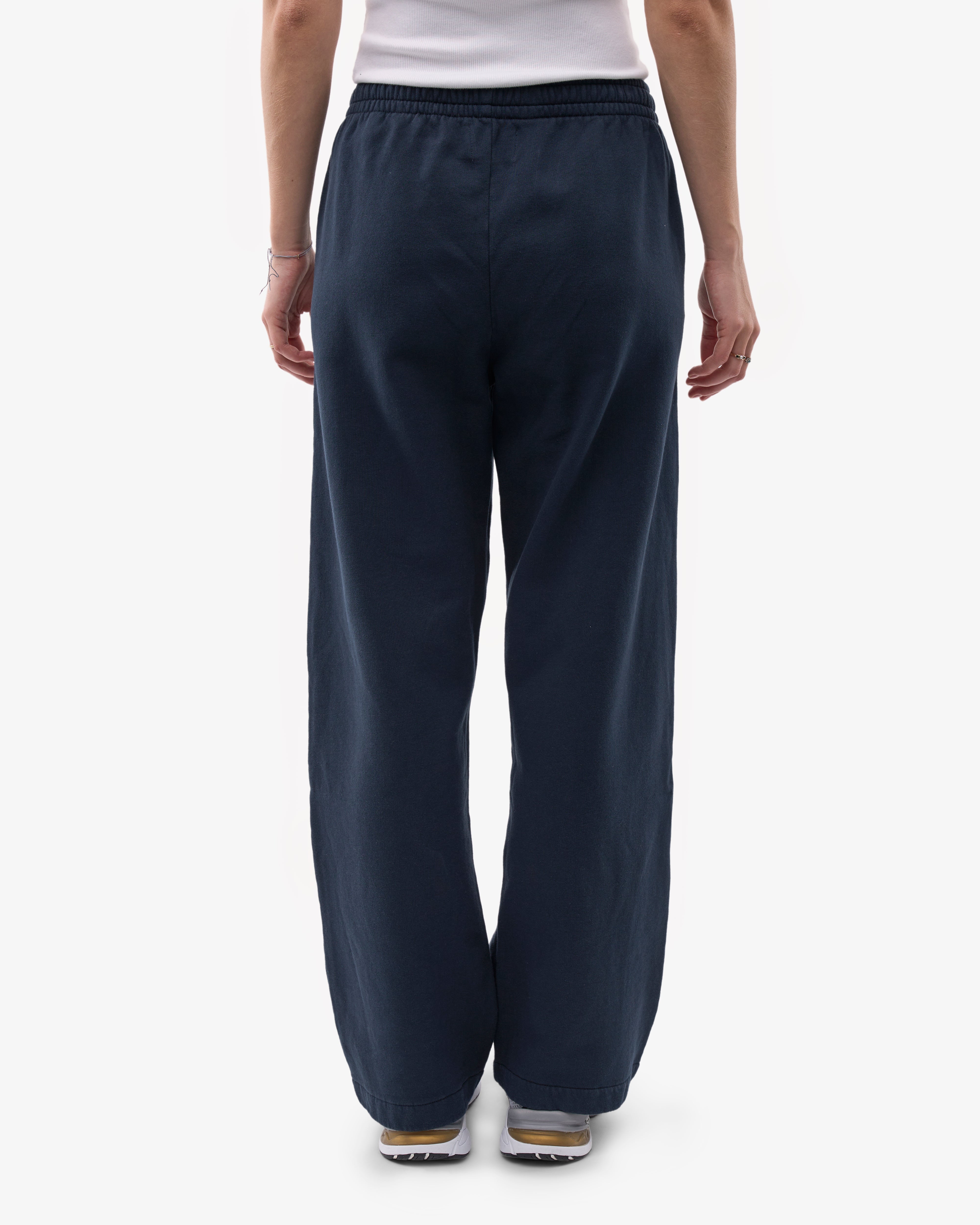 Organic Straight Leg Sweatpants for Women - Soft Navy Blue Cotton Lounge Pants - Perfect for Yoga, Running & Casual Wear