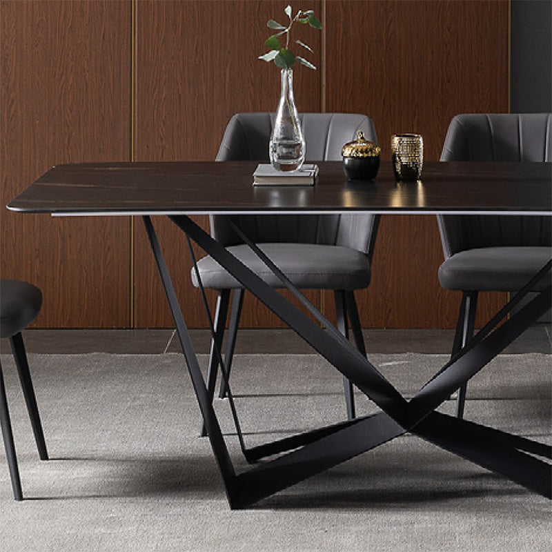 Premium CELINE Sintered Stone Dining Table - 180cm Modern Black Kitchen Table for Dining Room, Restaurant & Outdoor Patio