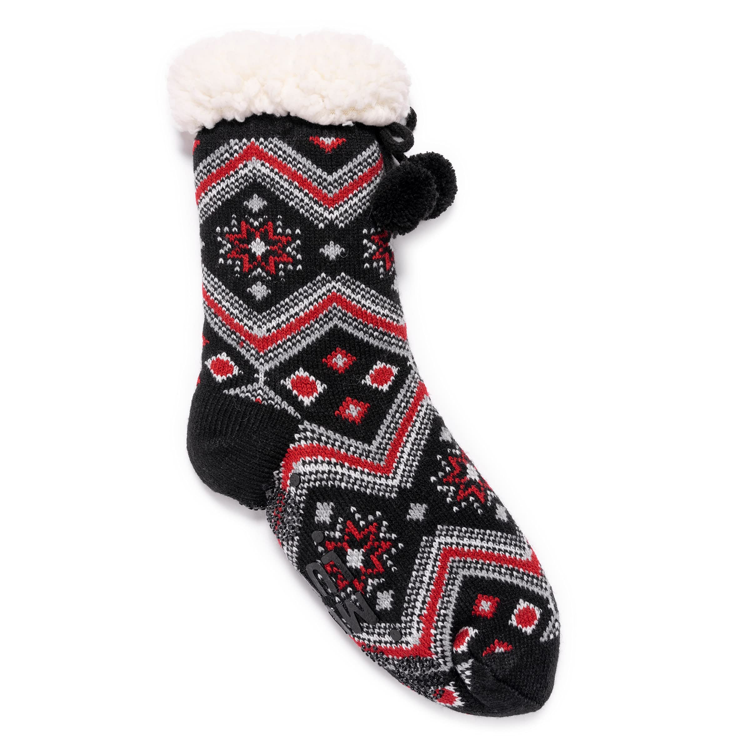 MUK LUKS Women's Cabin Socks - 1 Pair Cozy Knit Winter Socks for Women, Warm Fuzzy House Slipper Socks - Perfect for Home, Lounge & Cold Weather Comfort