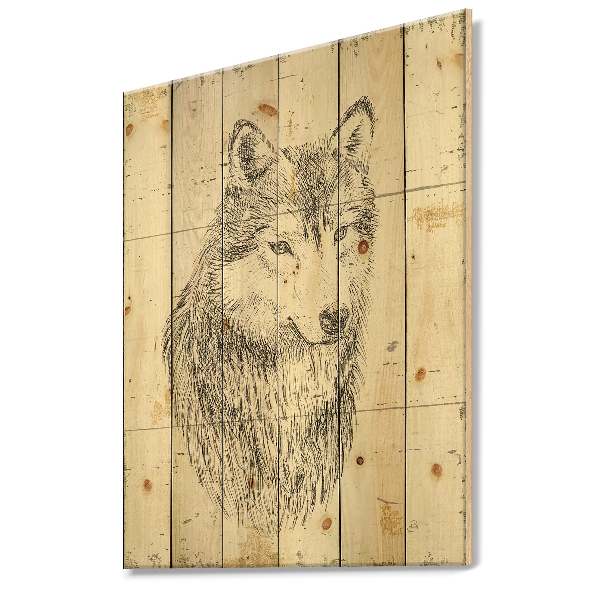 Traditional Grey Wood Wall Art - Large Animal Wall Decor Panels Printed on Natural Pine Wood - Handcrafted Home & Office Decoration for Living Room, Bedroom, or Cabin
