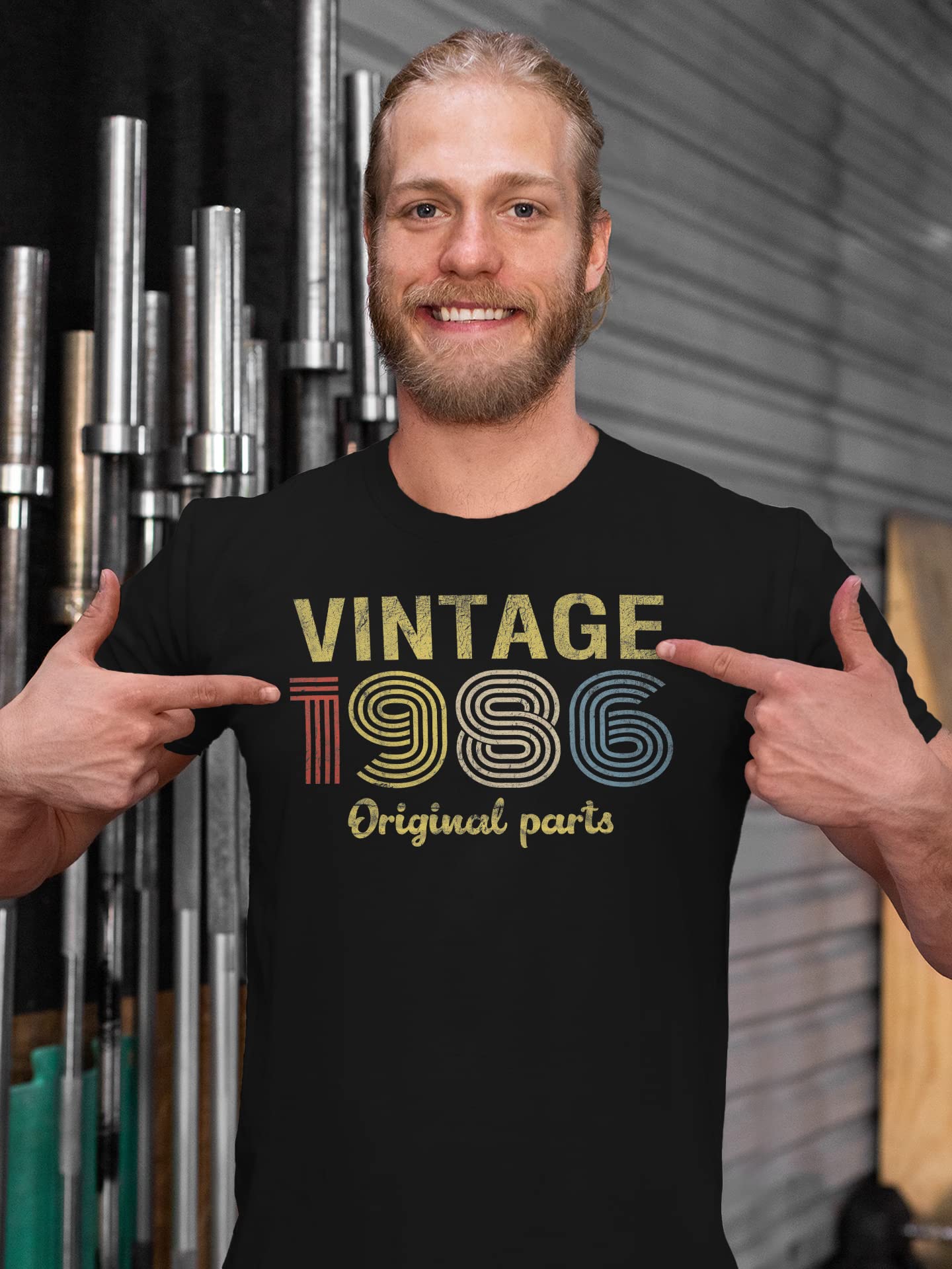 Vintage 1986 Retro 39th Birthday Gift T-Shirt for Men - Original Parts Design - Perfect for 39th Birthday Parties & Milestone Celebrations