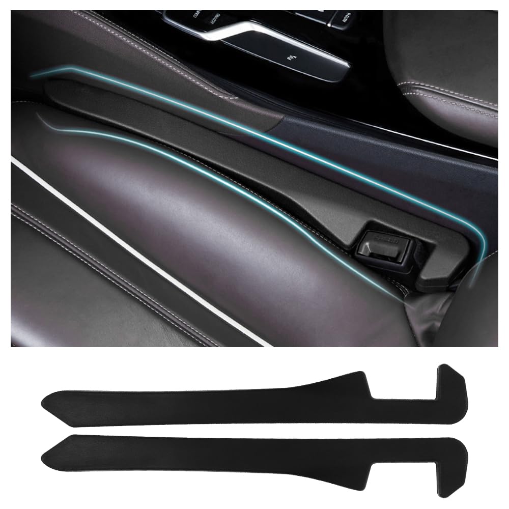 2PCS Elastic Car Seat Gap Filler Organizer - Universal Fit for Car, Truck & SUV - Prevent Items from Falling Between Seats & Console - Black/2PCS - Perfect for Road Trips, Daily Commutes & Organized Storage