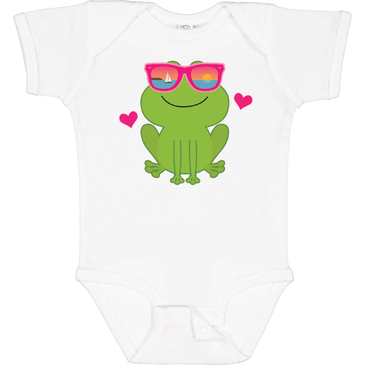 Inktastic Summer Frog Beach Vacation Sunglasses Baby Bodysuit - Cute Frog Design for Boys & Girls - Perfect for Beach Trips, Pool Parties & Summer Outfits
