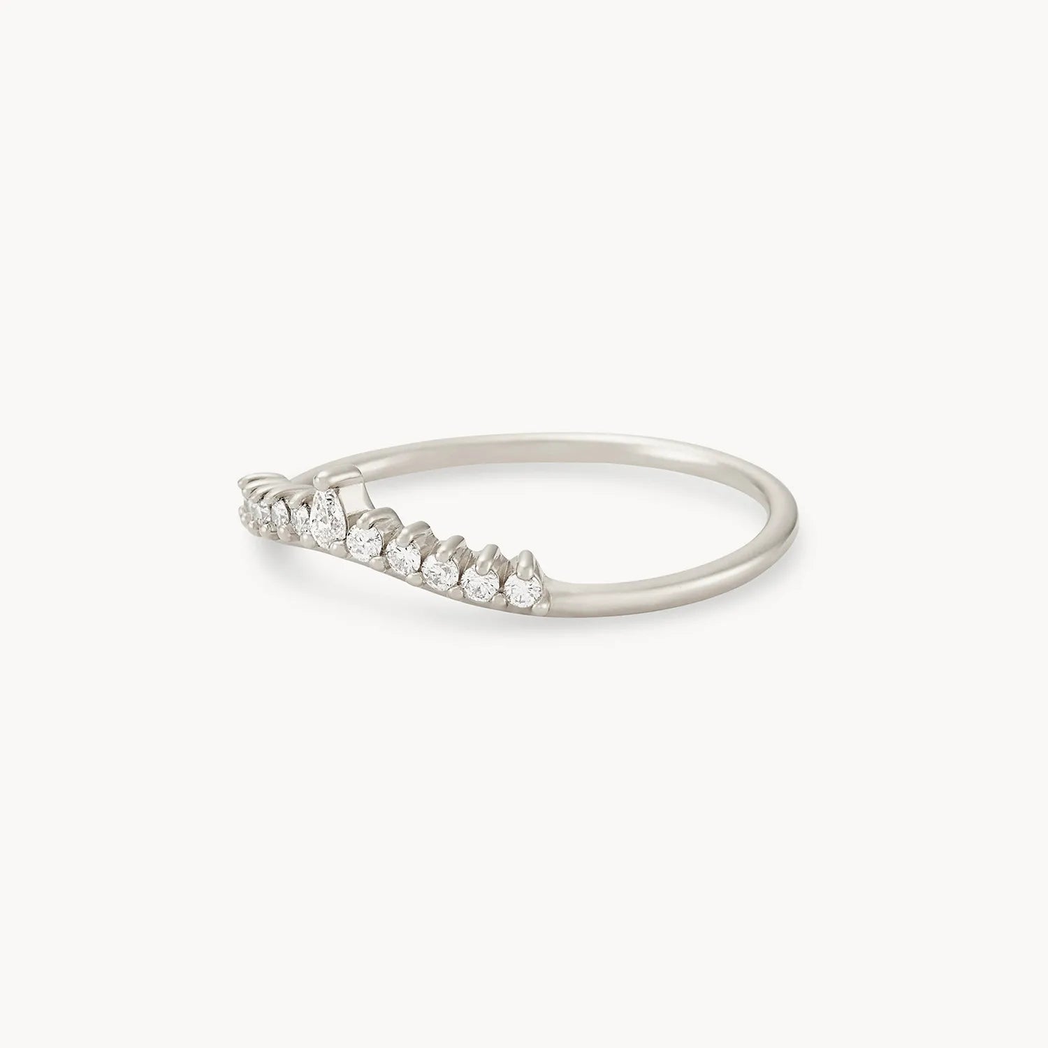 14K White Gold Sunbeam Ring with White Diamonds - Elegant Jewelry for Weddings, Anniversaries & Special Occasions