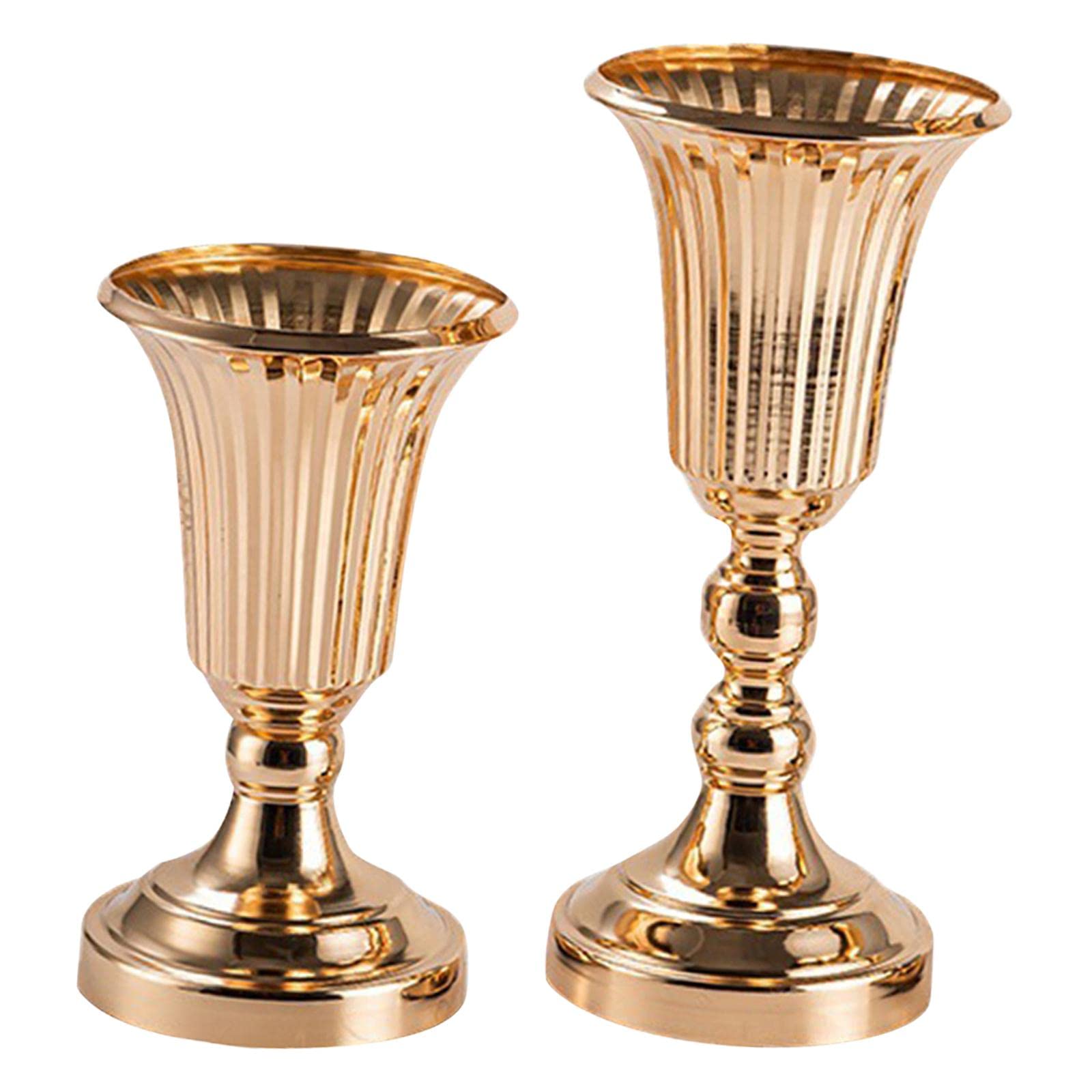 Set of 2 Elegant Metal Wedding Centerpiece Vases - 26cm & 32cm Tall Floral Stands for Engagement, Anniversary & Party Decor | Perfect for Table Centerpieces, Wedding Aisle Decor & Home Decoration