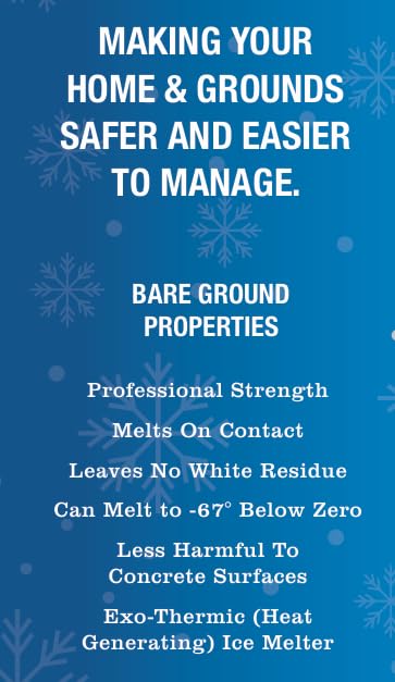 Fast-Acting Calcium Chloride (CaCl2) Ice Melt Liquid - 30 Gallon Professional Drum | BGB-30DC Winter Solution for Driveways, Sidewalks & Parking Lots | Bare Ground Blue Formula