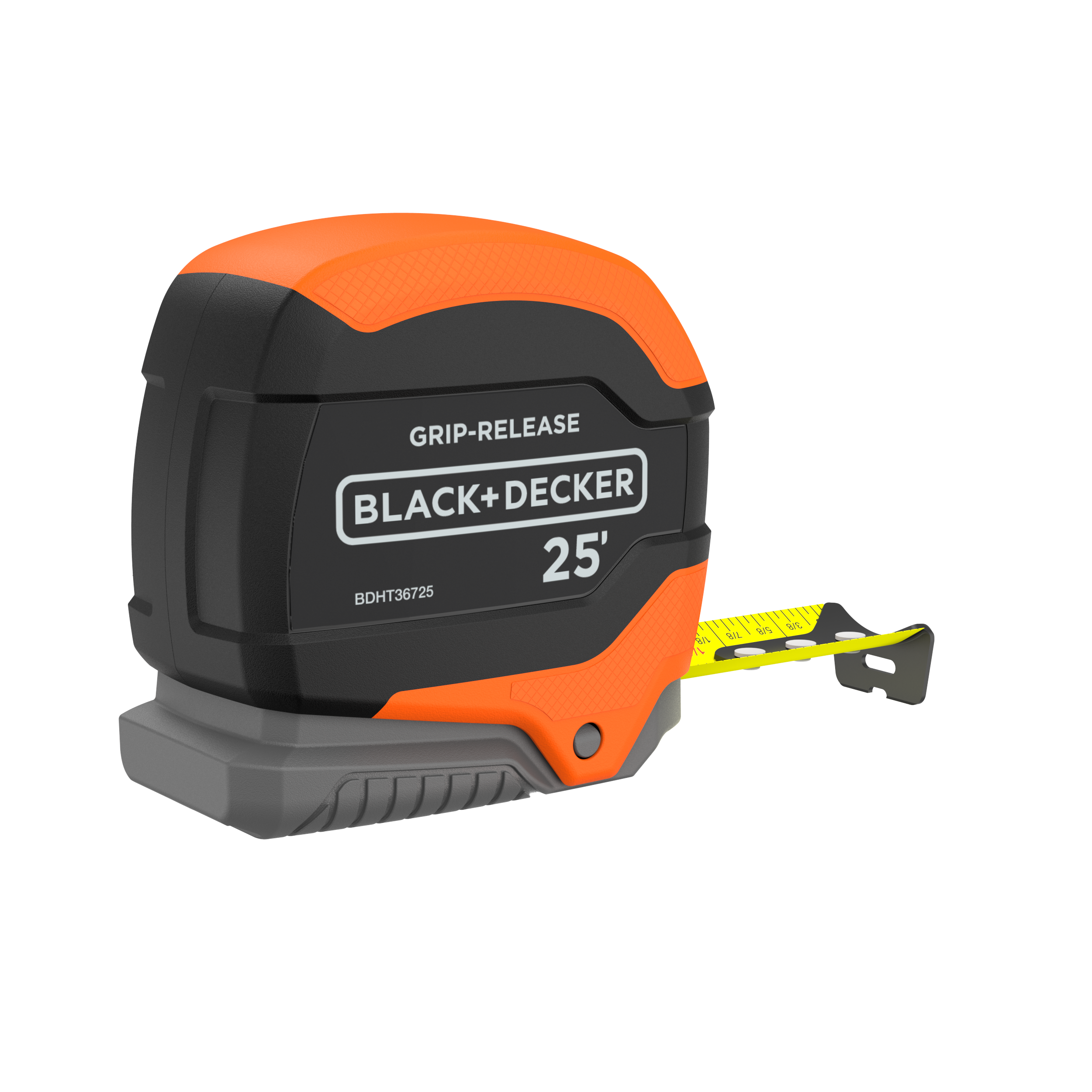 25ft Self-Locking Tape Measure with Grip Release - Durable Auto-Lock Retractable Measuring Tape for Construction, DIY Projects & Home Improvement