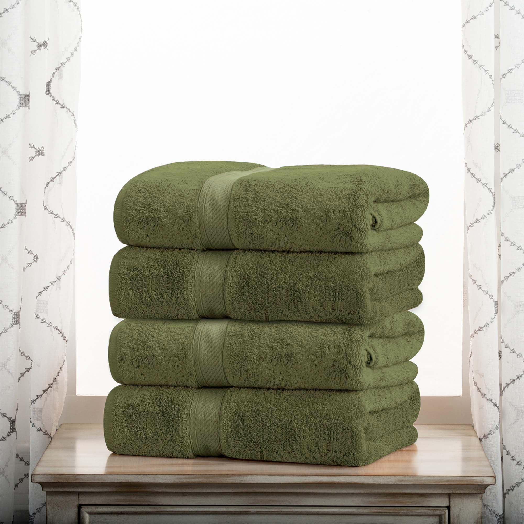 Premium 4-Piece Egyptian Cotton Bath Towel Set - Ultra Soft, Heavyweight & Plush Pile for Spa-Like Luxury at Home | Perfect for Bath, Beach & Guest Use