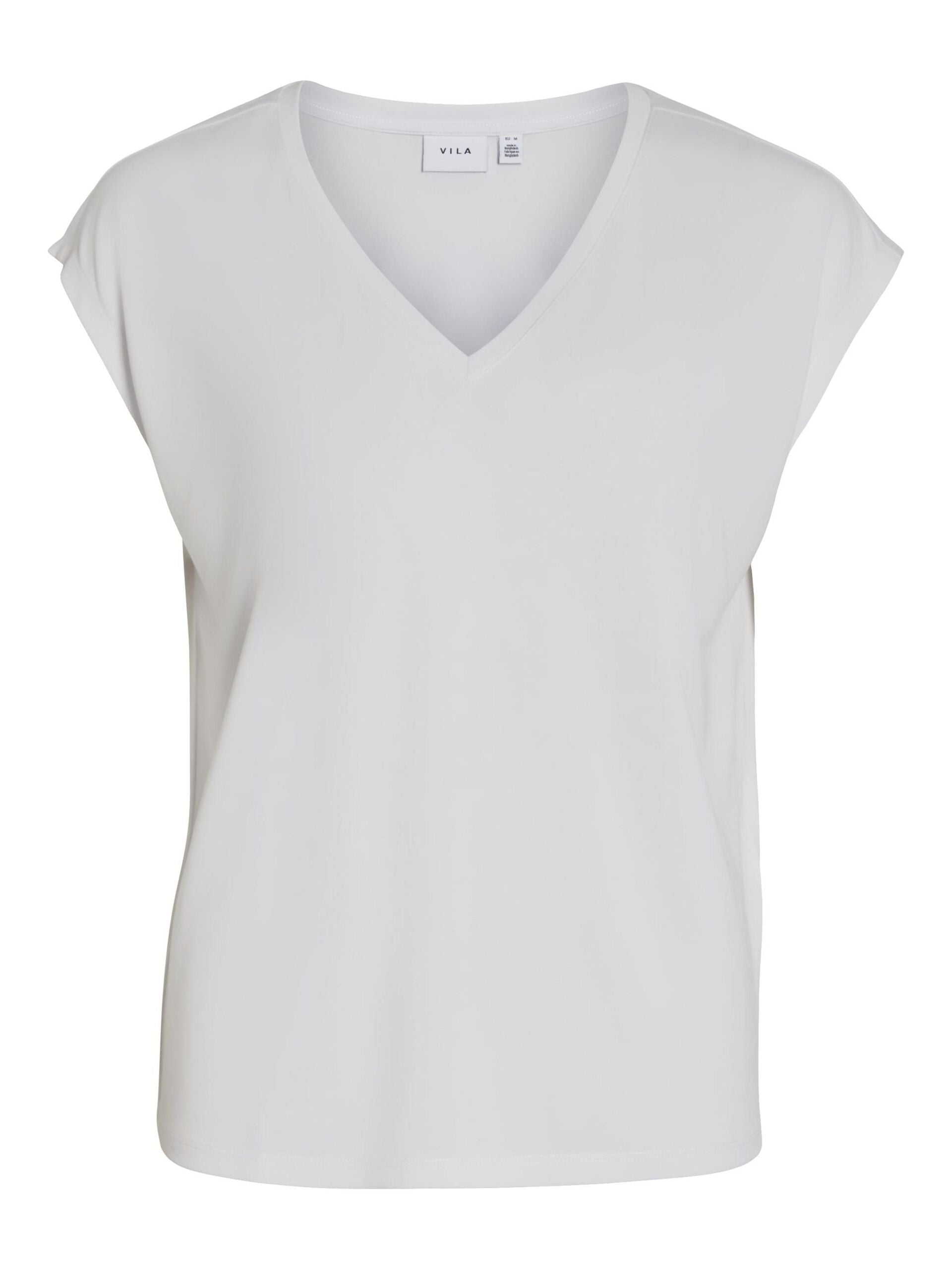 Bonnie V Neck T-Shirt for Women - Soft Cotton Casual Tee (Optical Snow White) - Perfect for Everyday Wear, Workouts & Layering