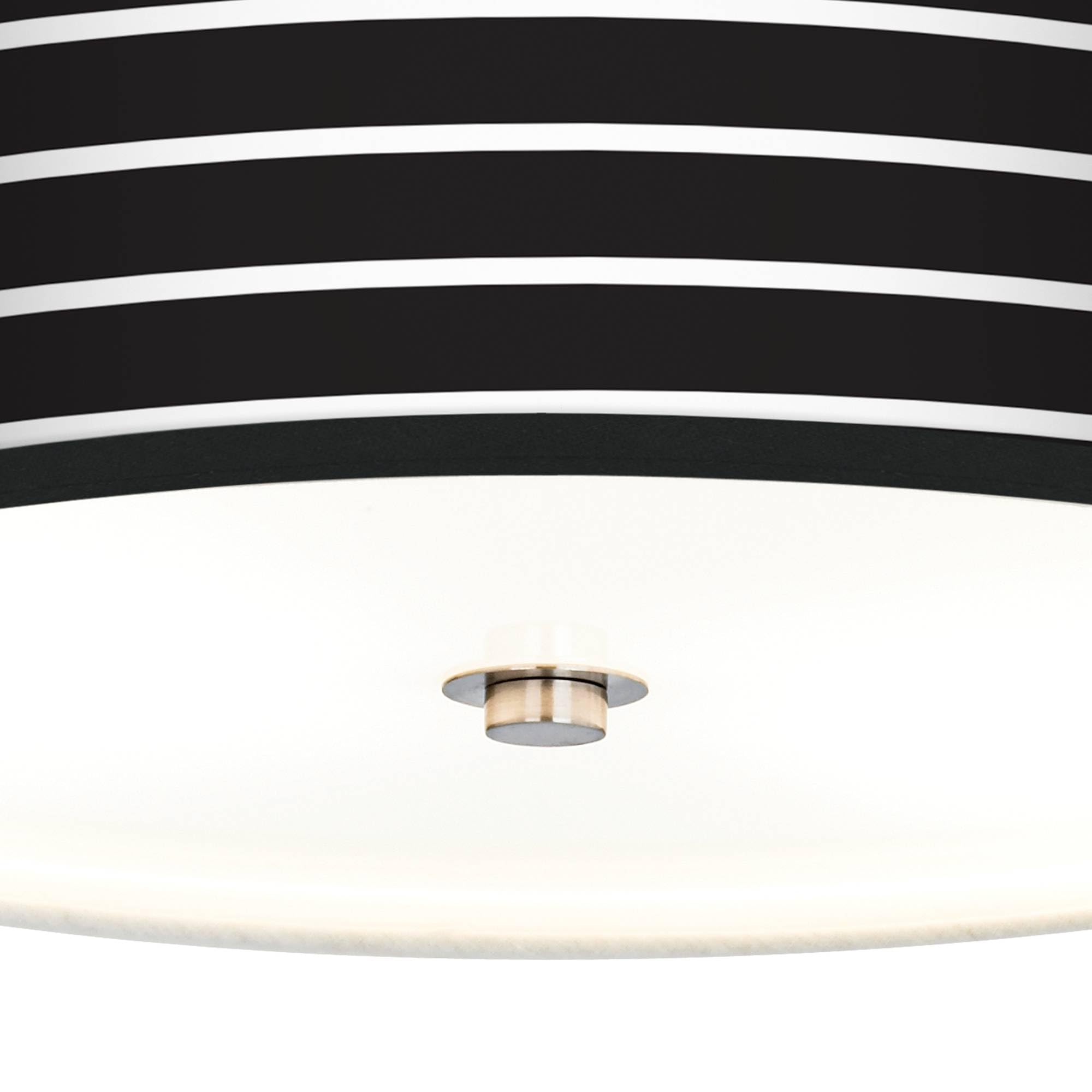 Bold Black Stripe Giclee Energy Efficient LED Ceiling Light with Printed Shade - Modern Lighting for Living Room, Bedroom & Office