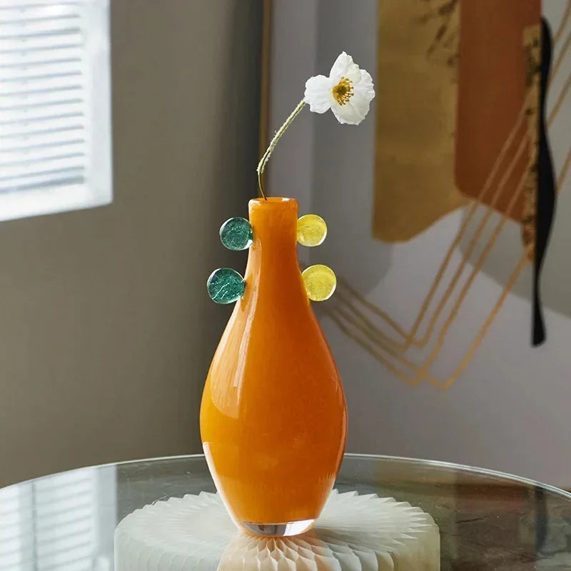 Elegant Carousel Pop Glass Vase - Modern Home Decor for Flowers, Centerpiece, Wedding & Party Decorations - Perfect for Living Room, Dining Table, and Special Events