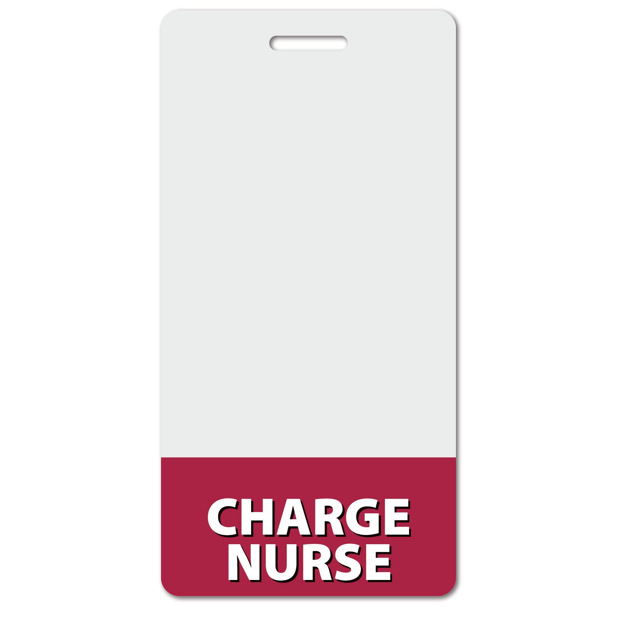 100 Pack Heavy Duty Vertical Burgundy Charge Nurse ID Badge Holders - Spill Proof & Tear Resistant, 2-Sided Printed Role Identifier Cards - USA Made by BadgeZoo for Healthcare Professionals & Hospital Staff