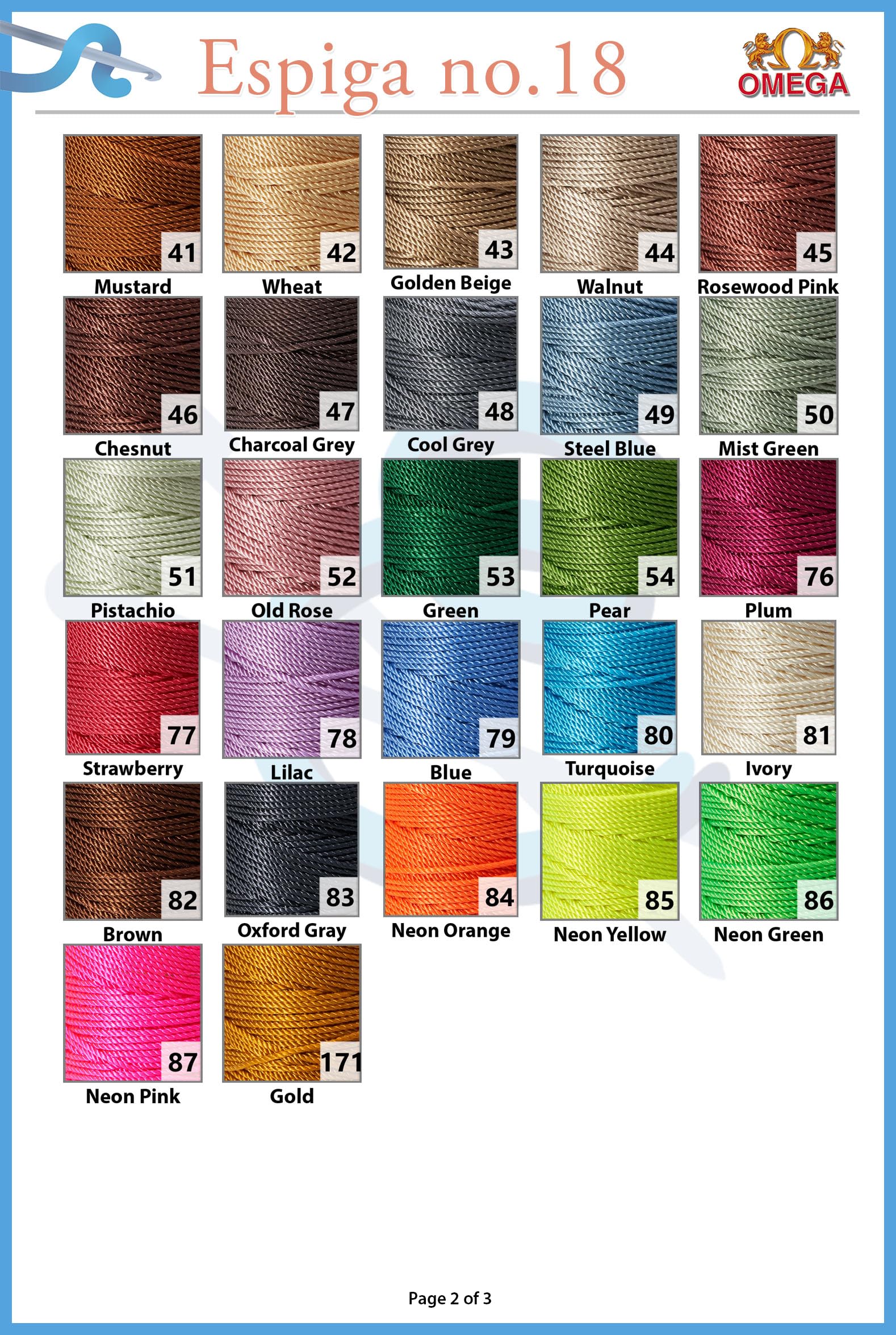 100% Nylon Omega String Cord for Knitting and Crochet - Espiga No.18 Craft Yarn (37 Moss Green) | Perfect for Macrame, Jewelry Making, DIY Projects & Home Decor
