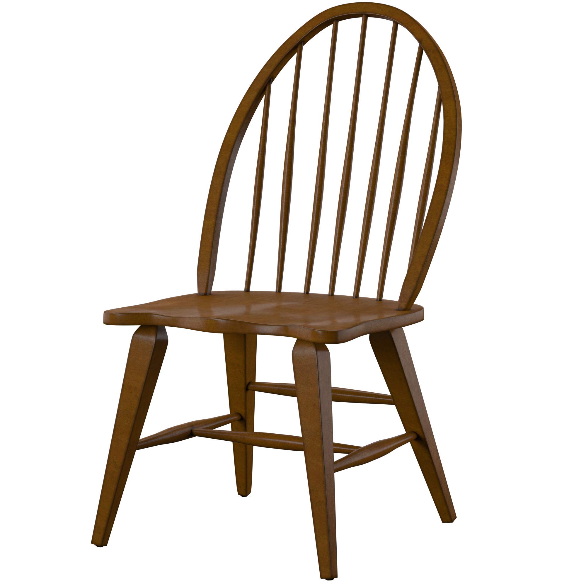 Liberty Furniture Industries Hearthstone Windsor Back Side Chair - Solid Wood Dining Chair with Comfortable Cushioned Seat, Brown - Perfect for Kitchen, Dining Room, and Breakfast Nook