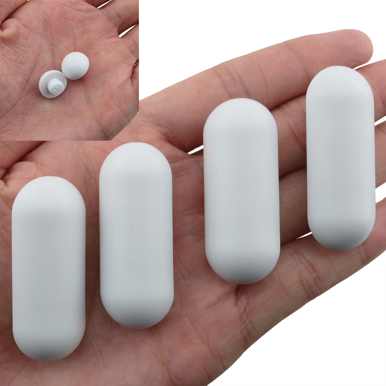 Universal Toilet Seat Bumpers 6-in-1 Set (4 Long + 2 Round) - White Non-Slip Toilet Seat Cushions for Home, Hotel & Hospital Use - Perfect for Bathroom Safety & Comfort