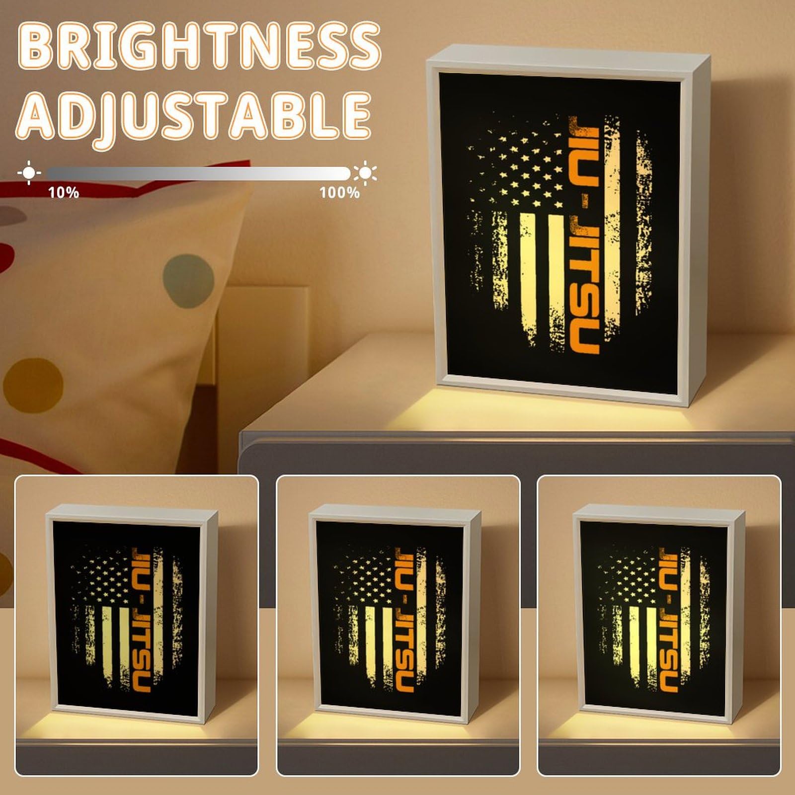 Personalized Jiu Jitsu LED Night Light - Custom Martial Arts Desk Lamp for Home & Dojo Decor - Perfect for Bedroom, Training Room, and Gift Giving