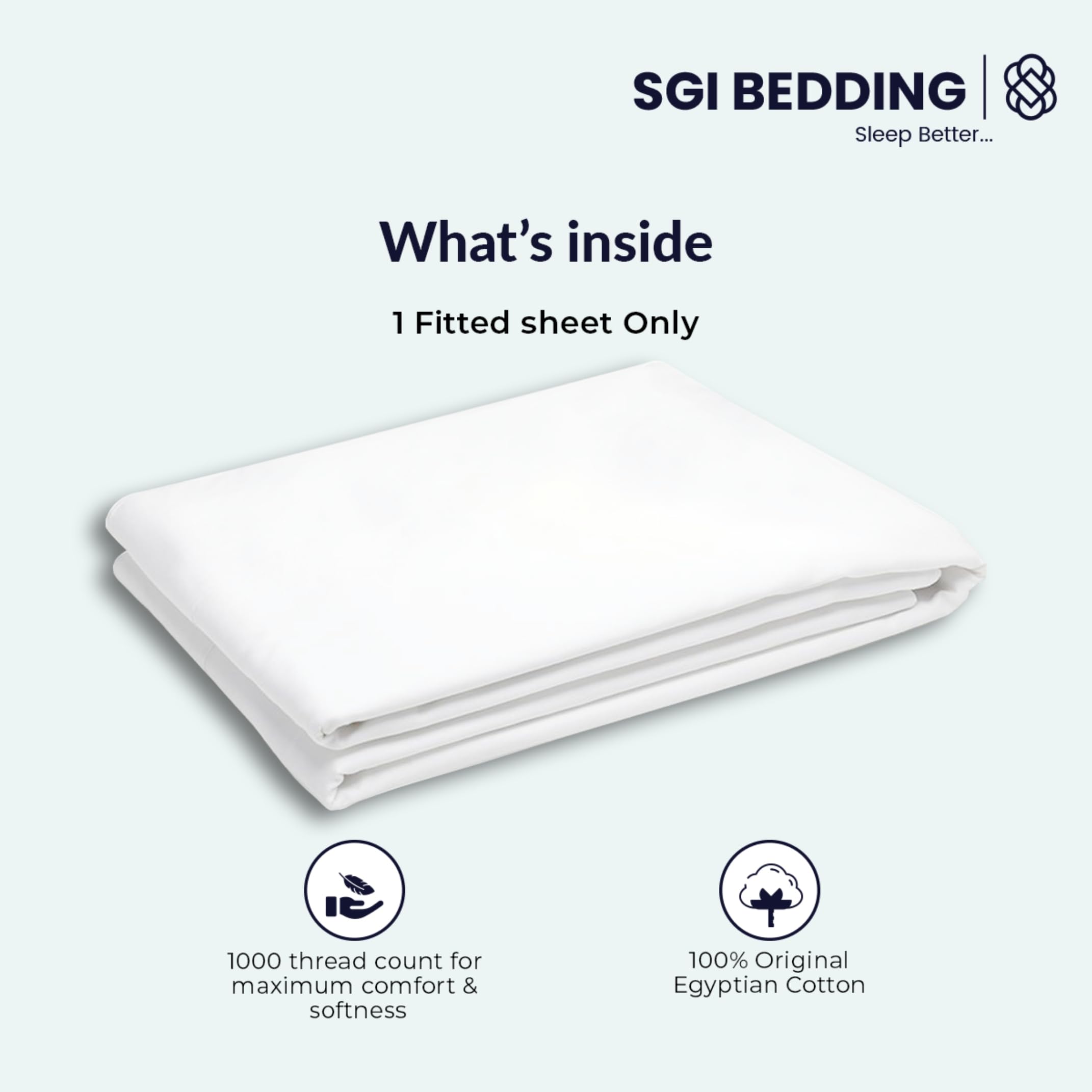 Premium 100% Egyptian Cotton Fitted Sheet for Adjustable Beds - 36